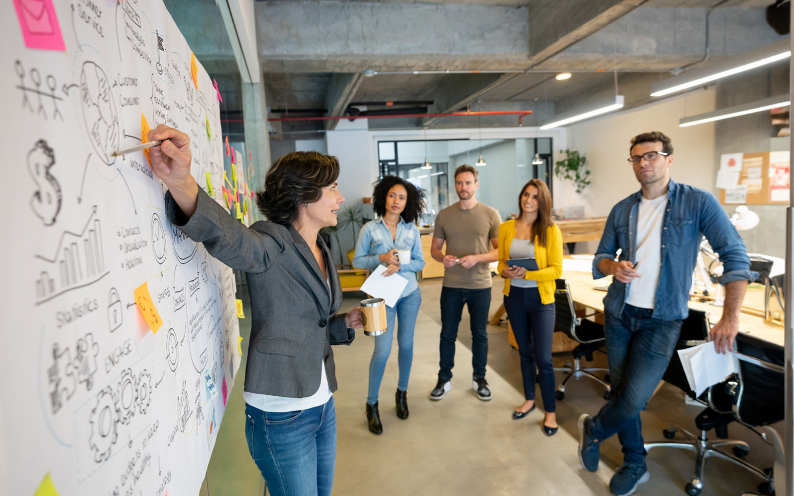 woman making a presentation