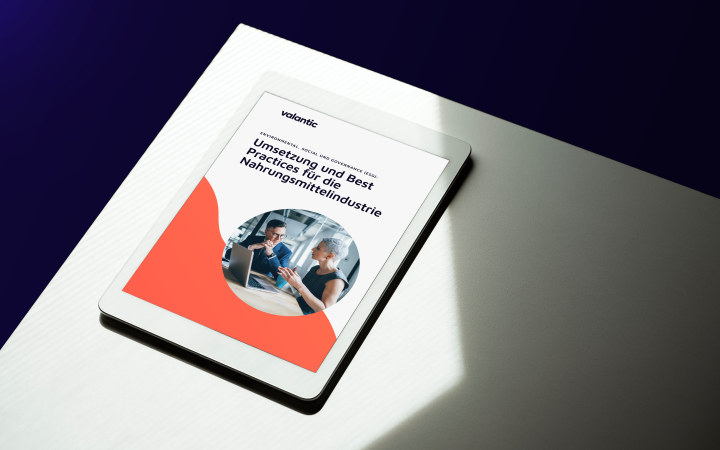 Mockup ESG Umsetzung und Best Practices für die Nahrungsmittelindustrie VALANTIC