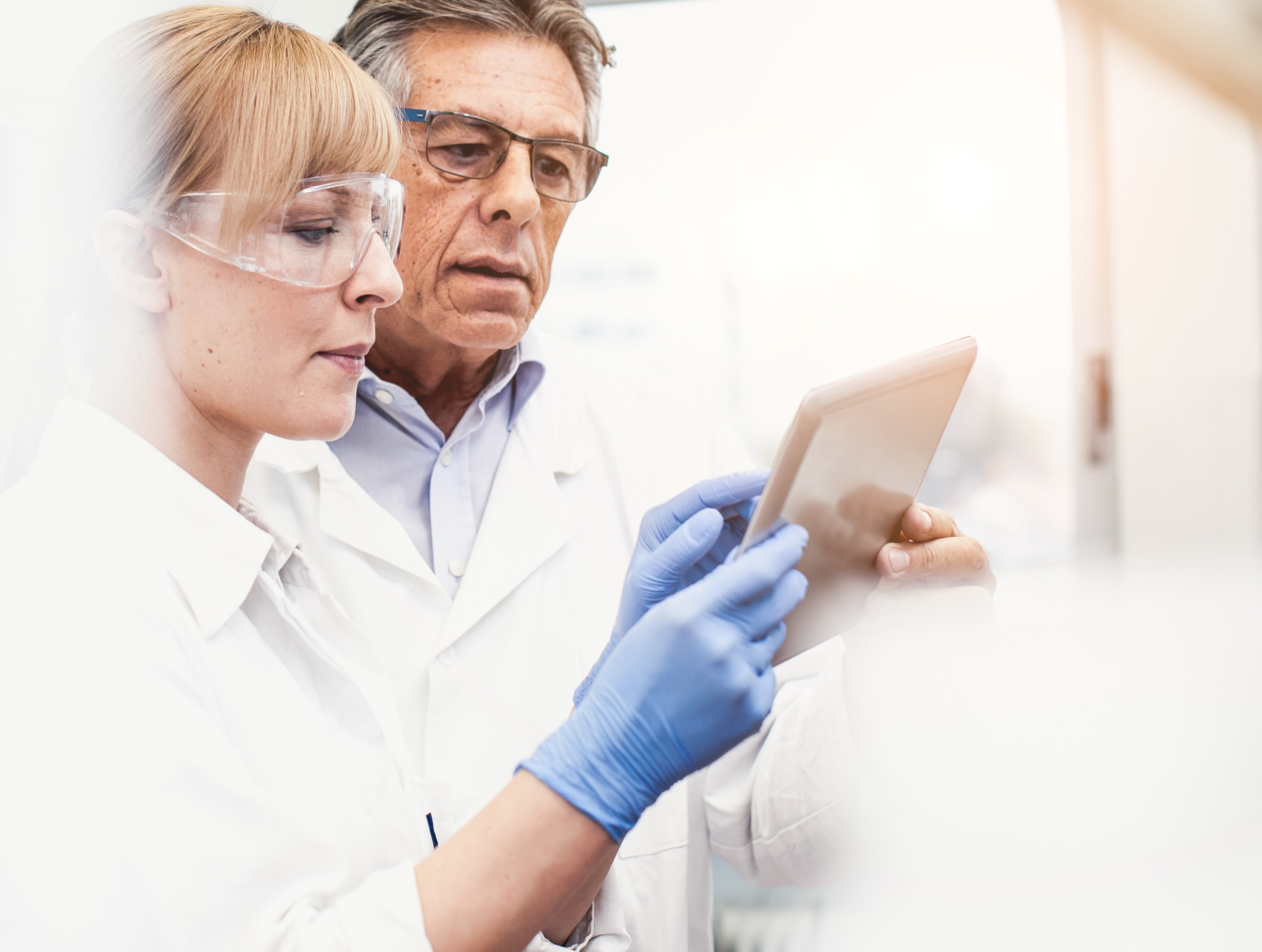 Pharma doctors looking at results together