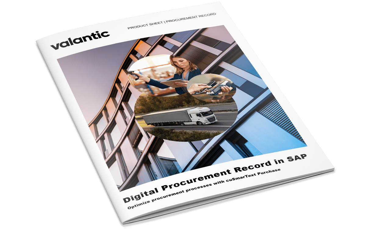 Product Sheet Digital Procurement Record in SAP