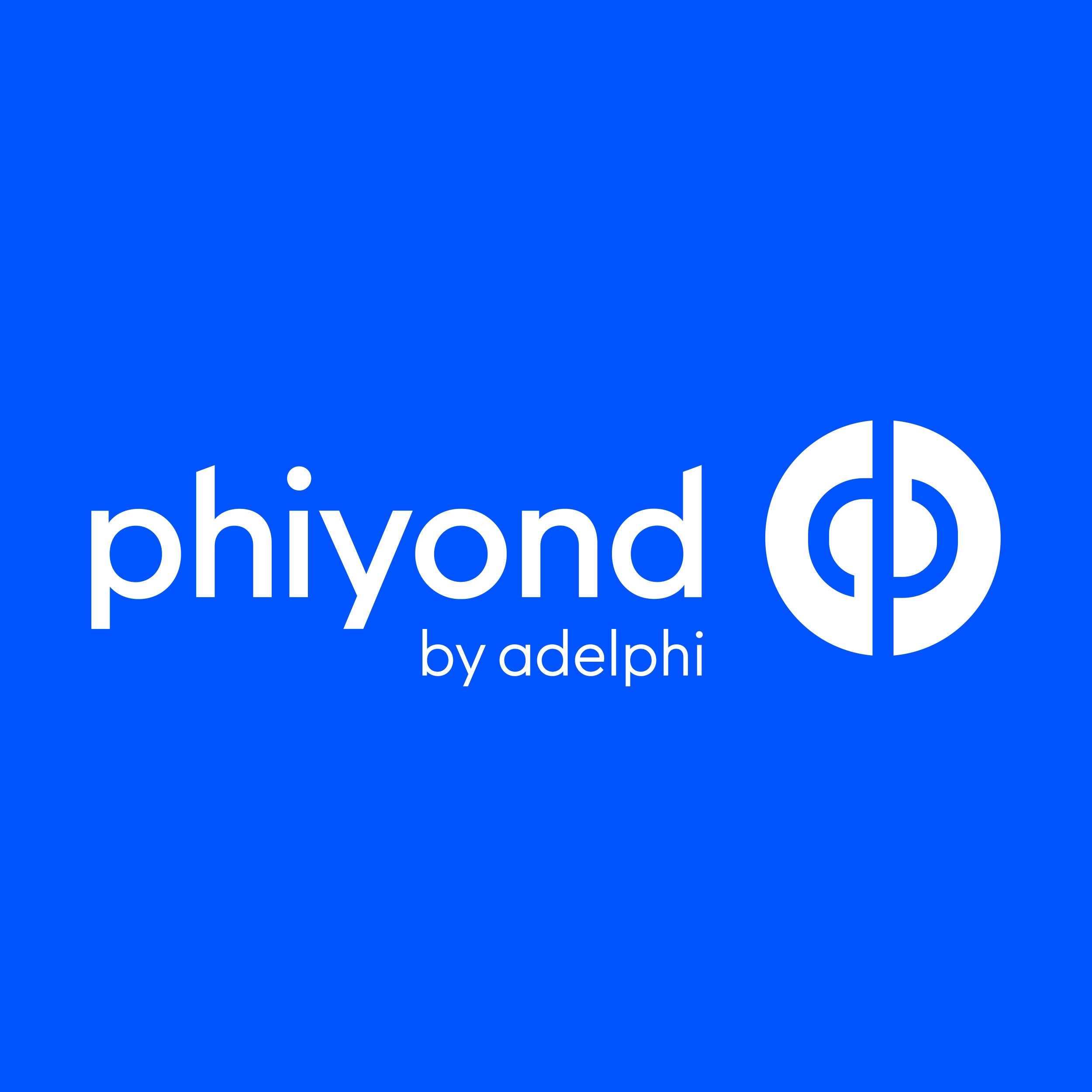 white-phiyond-by-adelphi-logo-on-cornflower